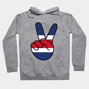 Costa Rica Flag V Sign Hoodie